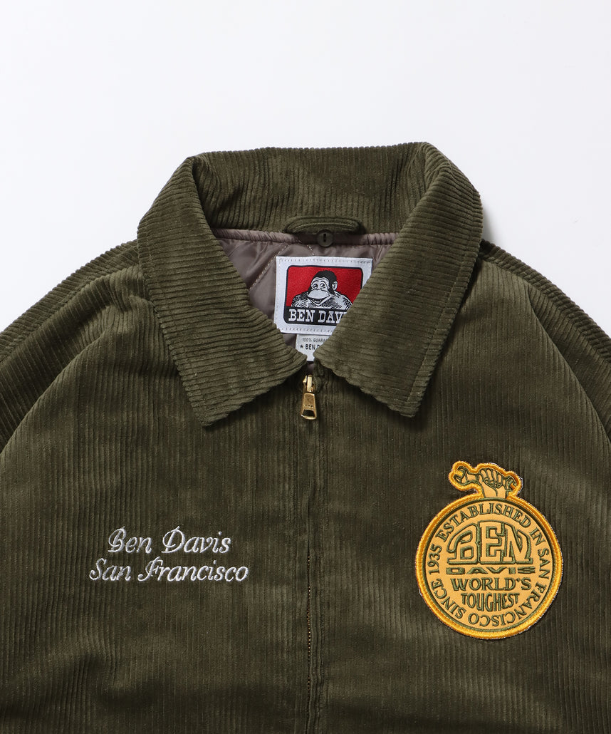 REMOVAL BOA COLLAR CORD JACKET /ジャケット ボア 刺繍 ワッペン スイングトップ カーキ