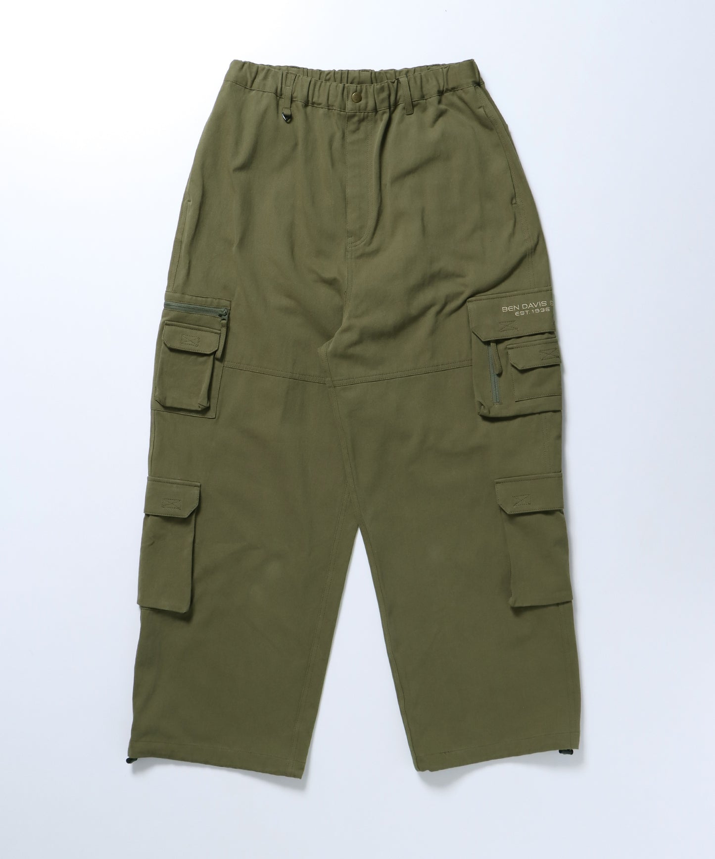 THESE DAYS TECH CARGO PANTS / ワイドテーパード 裾ドローコード カーキ