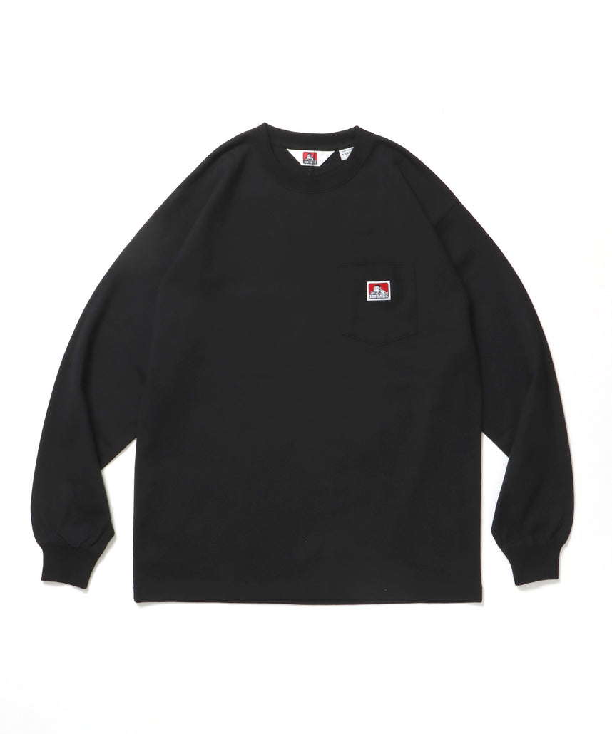 L/S POCKET TEE[REG] / ロンT 長袖 ワンポイント レギュラーサイズ ポケット ブラック