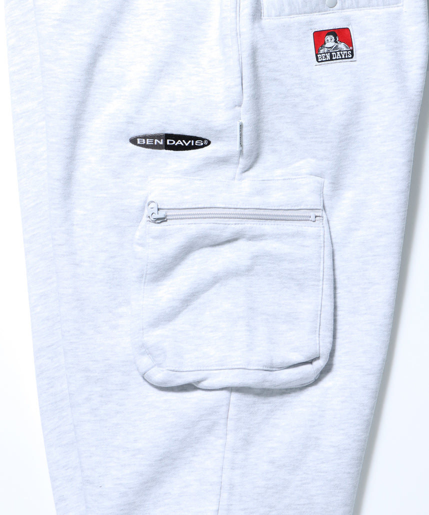 CARGO POCKET SWEATPANTS / ワイドシルエット ドローコード 刺繍 シティガール シティボーイ 裏起毛 アッシュグレー