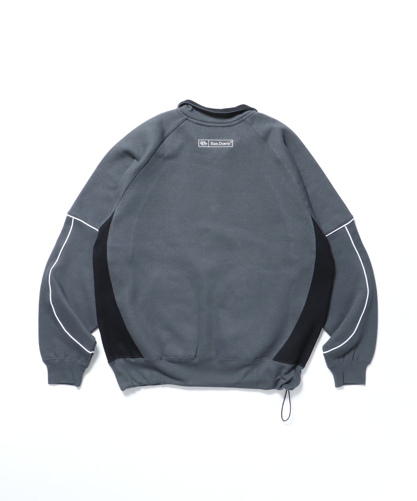 PIPING HALF ZIP SWEAT / ブロークコア シティガール シティボーイ パイピング ドローコード ゲーム テック チャコール