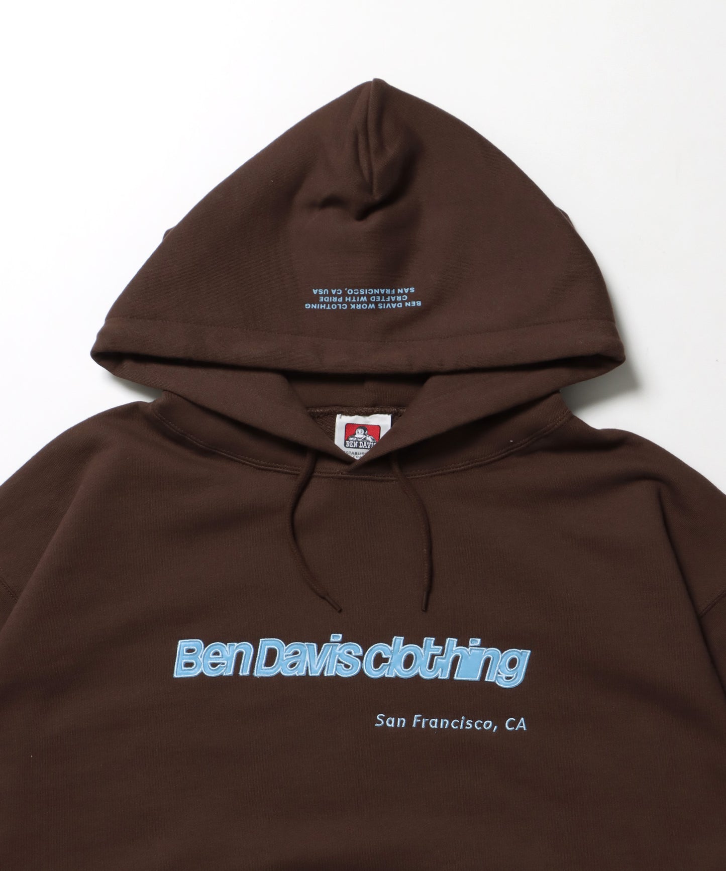 MID WEIGHT SWEAT HOODIE /パーカー ジップパーカー ダブルジップ 短丈 刺繍 プリント ブラウン