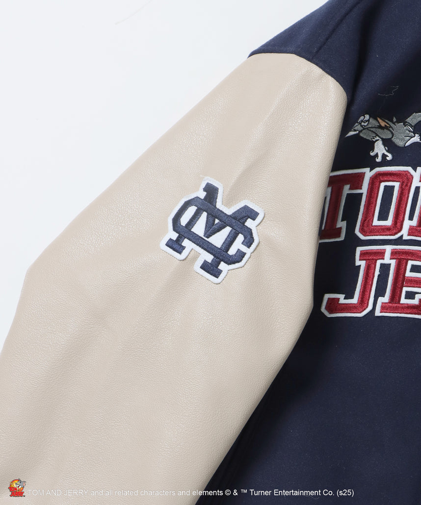 TJ 2025 STADIUM JACKET / オーバーサイズ ビッグシルエット 刺繍 アウター ジャケット ネイビー