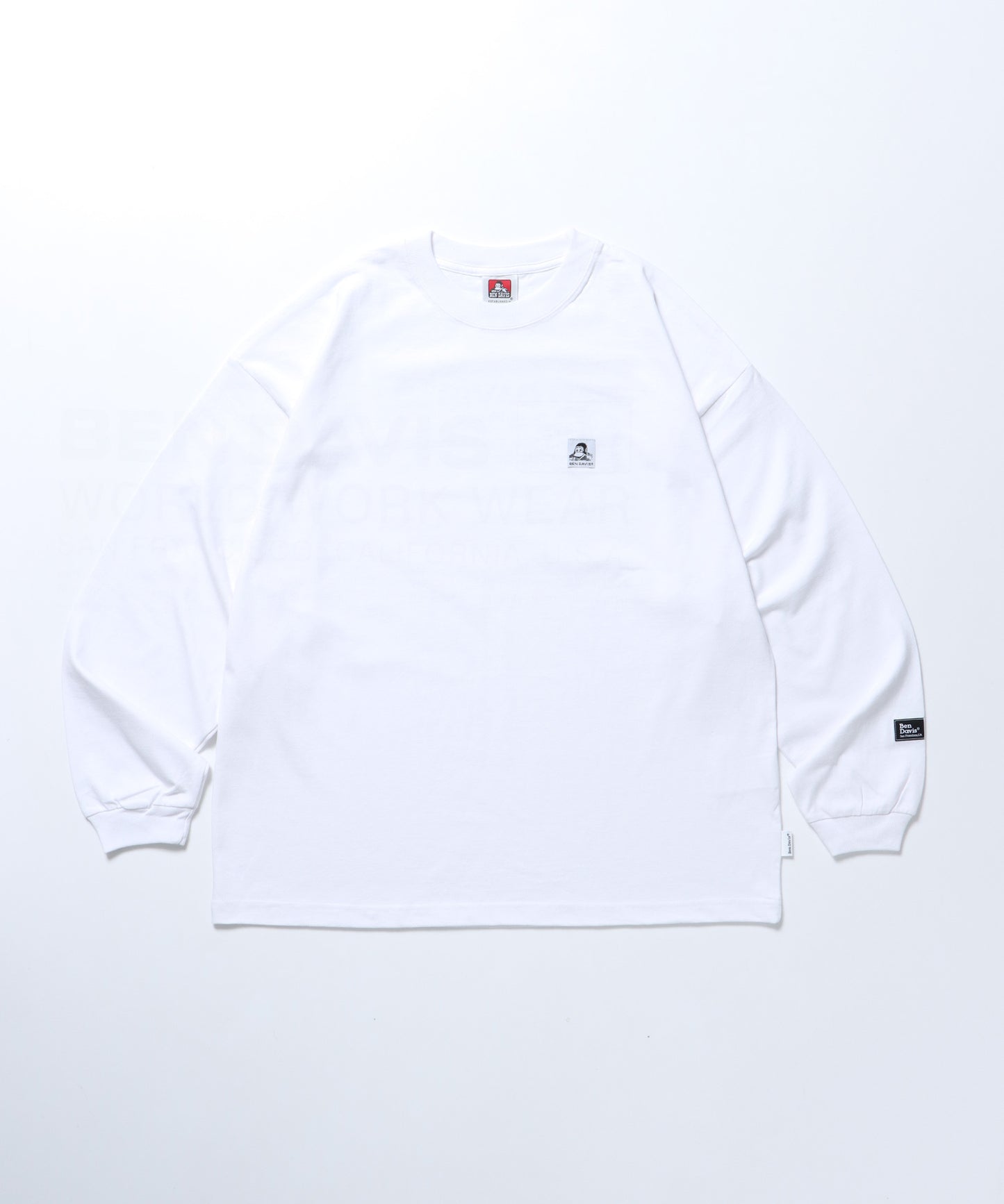 BD LOGO L/S TEE WIDE / 長袖 オーバーサイズ ワンポイント シンプル ネーム ホワイト