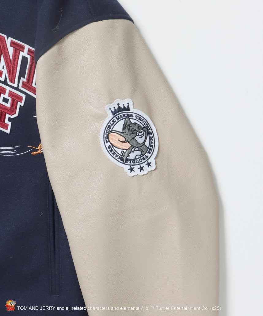 TJ 2025 STADIUM JACKET / オーバーサイズ ビッグシルエット 刺繍 アウター ジャケット ネイビー