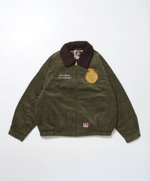 REMOVAL BOA COLLAR CORD JACKET /ジャケット ボア 刺繍 ワッペン スイングトップ カーキ