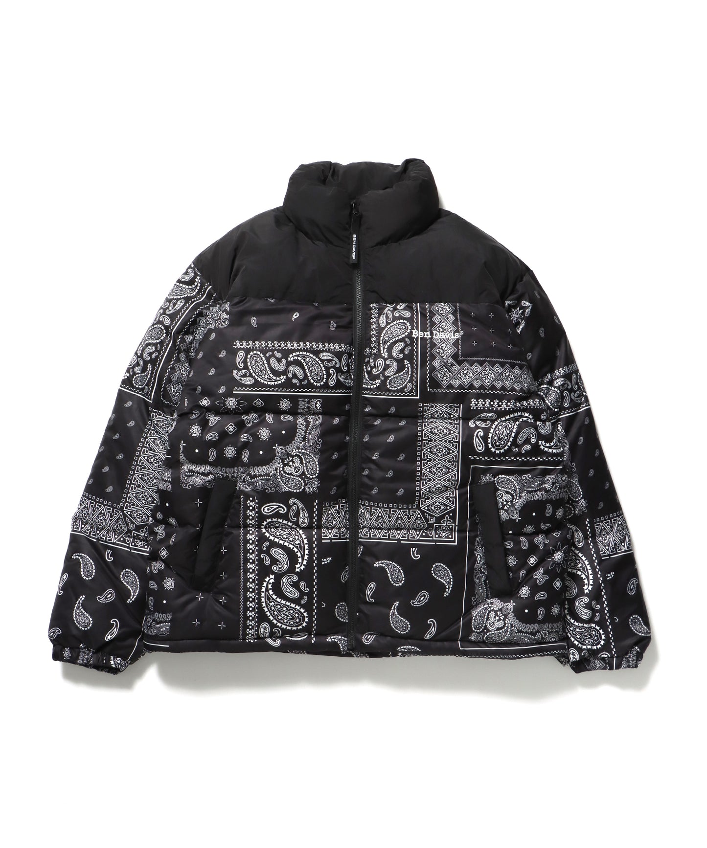 BD PUFFER JACKET / ダウン ジップ ドローコード 柄80