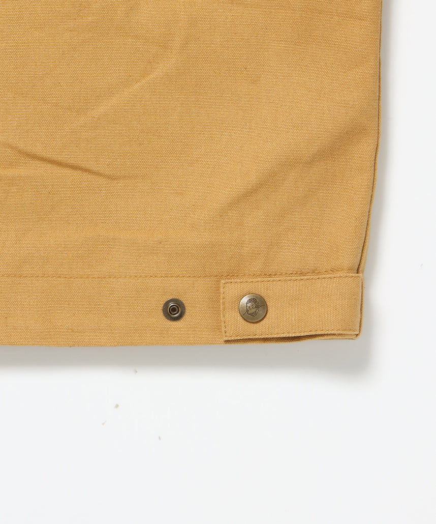 MECHANIC EMB RIBBED JACKET / ワーク ジャケット 刺繍 ジャケット ダック アウター ベージュ