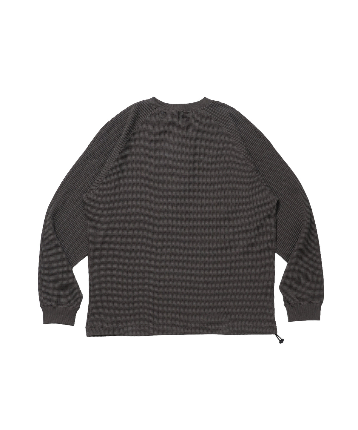 BIG WAFFLE HENLEY WIDE P/O / ワッフル ヘンリー ネック ワイドシルエット ロンT ユニセックス 長袖 ダークブラウン