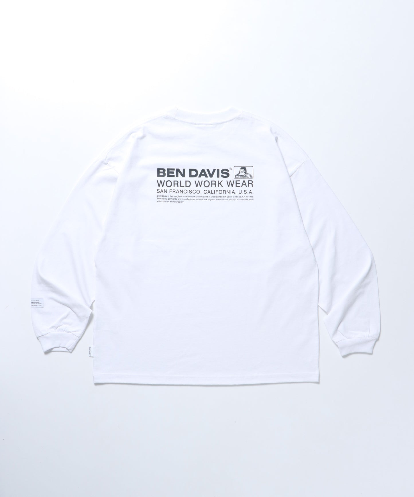 BD LOGO L/S TEE WIDE / 長袖 オーバーサイズ ワンポイント シンプル ネーム ホワイト