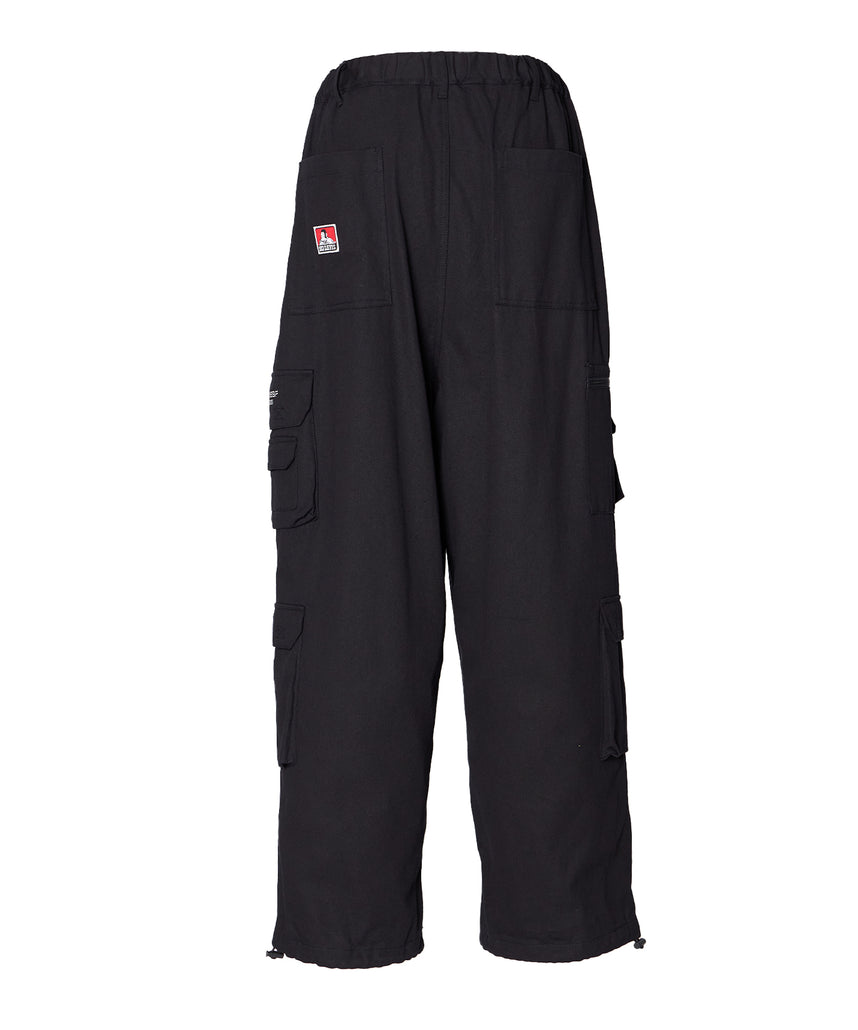 THESE DAYS TECH CARGO PANTS / ワイドテーパード 裾ドローコード ブラック