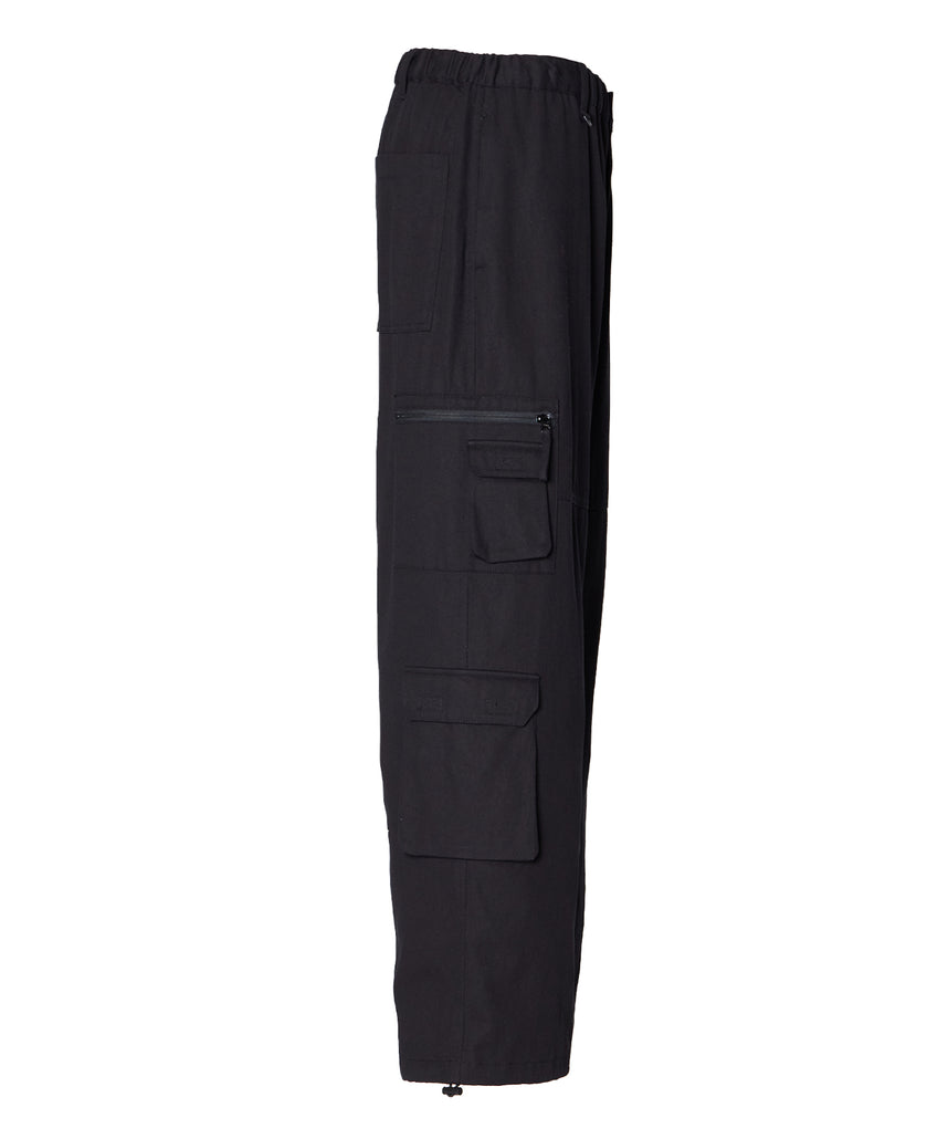 THESE DAYS TECH CARGO PANTS / ワイドテーパード 裾ドローコード ブラック