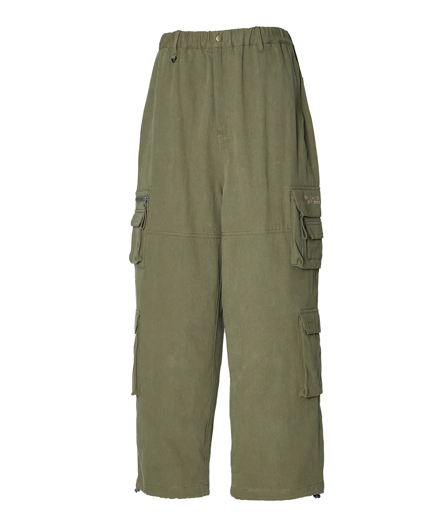 THESE DAYS TECH CARGO PANTS / ワイドテーパード 裾ドローコード カーキ