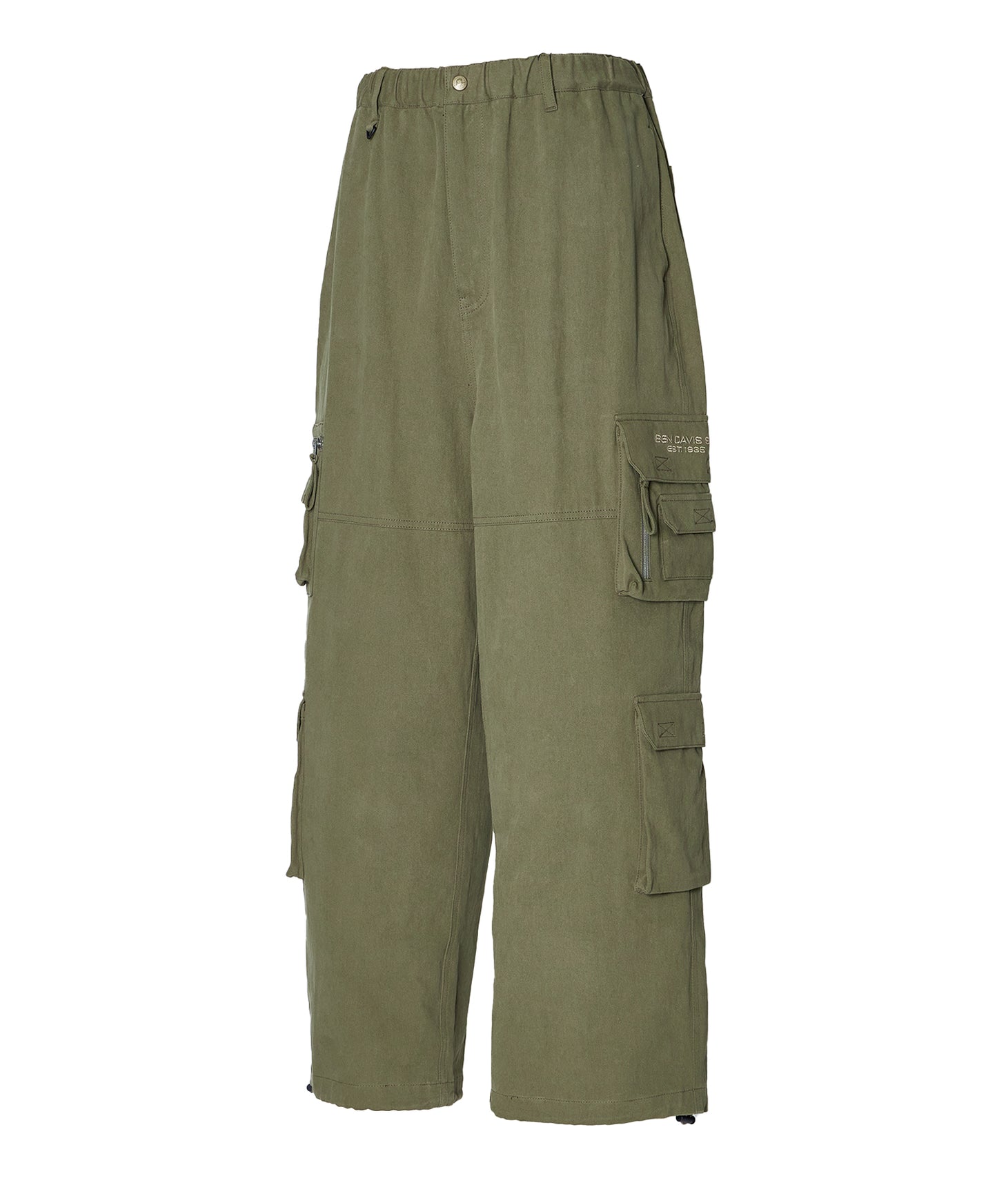 THESE DAYS TECH CARGO PANTS / ワイドテーパード 裾ドローコード カーキ