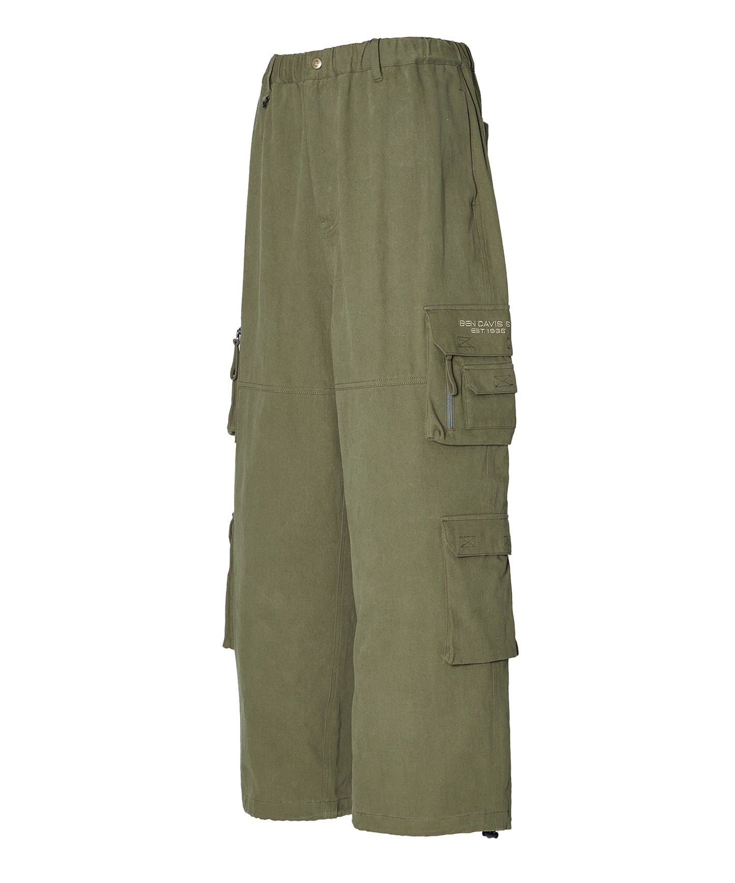 THESE DAYS TECH CARGO PANTS / ワイドテーパード 裾ドローコード カーキ