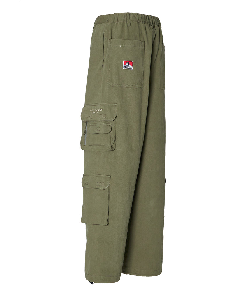 THESE DAYS TECH CARGO PANTS / ワイドテーパード 裾ドローコード カーキ