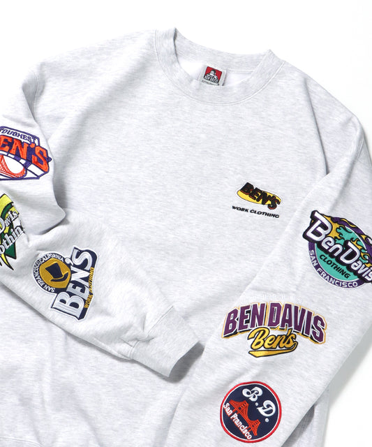 CHAMPIONSHIP PATCHED CREW NECK SWEAT / 袖ワッペン 刺繍 古着風 クルーネック スウェット オフホワイト