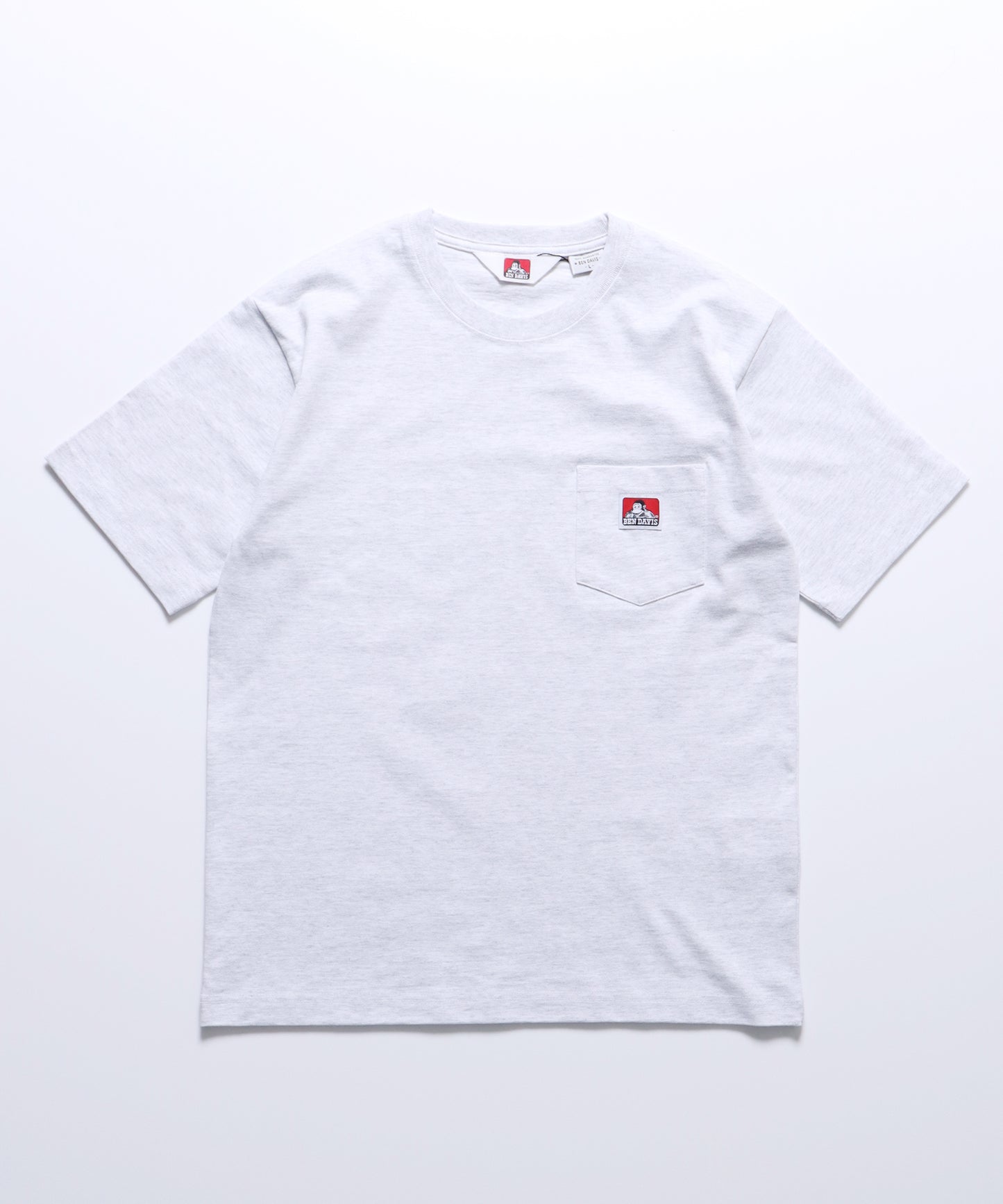 BEN'S POCKET TEE(REG) / ポケット 半袖 ワンポイント レギュラーサイズ ヘビーウエイト クルーネック アッシュグレー