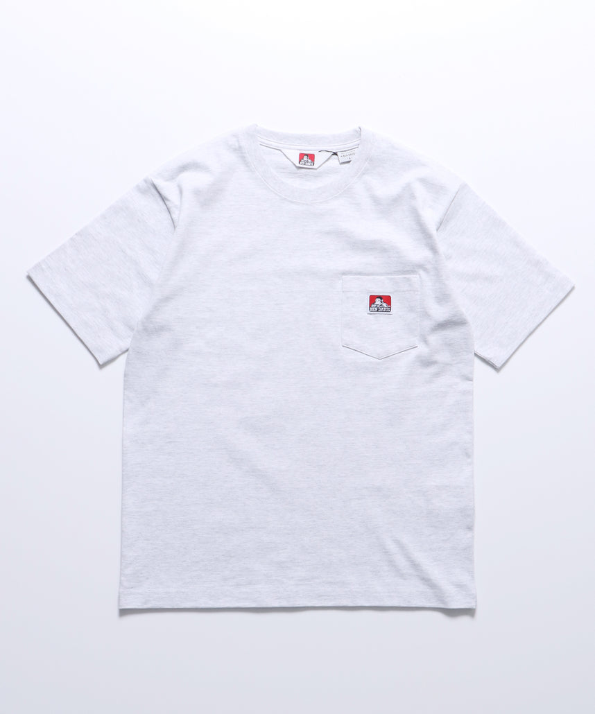 BEN'S POCKET TEE(REG) / ポケット 半袖 ワンポイント レギュラーサイズ ヘビーウエイト クルーネック アッシュグレー