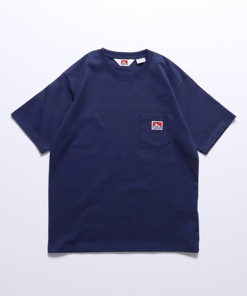 BEN'S POCKET TEE(REG) / ポケット 半袖 ワンポイント レギュラーサイズ ヘビーウエイト クルーネック ネイビー