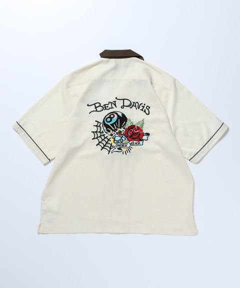 BEN DAVIS(ベン デイビス)】GOOD LUCK O/C SHIRTS / ビリヤード 刺繍