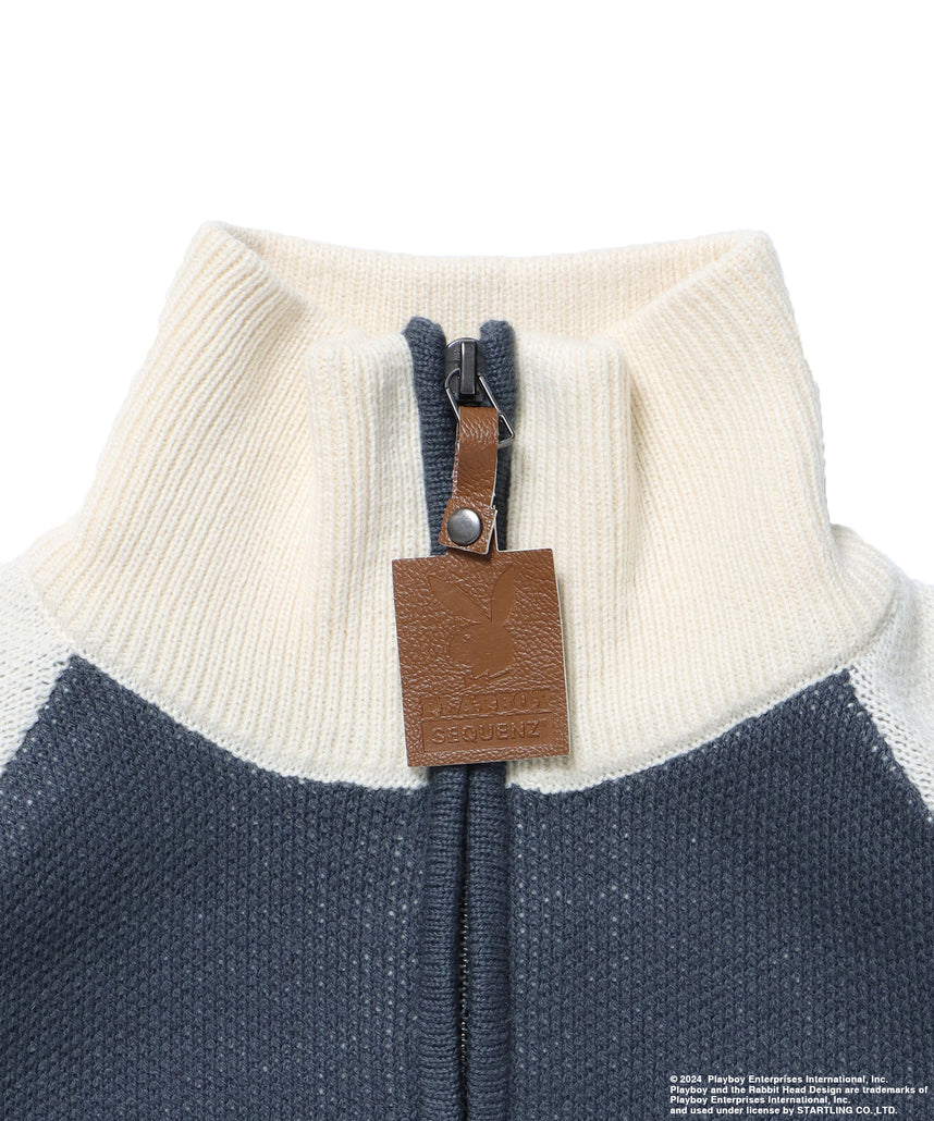 PB RAGLAN COWICHAN SWEATER / ニット オーバーサイズ ブロークコア シティガール シティボーイ ブルーグレー