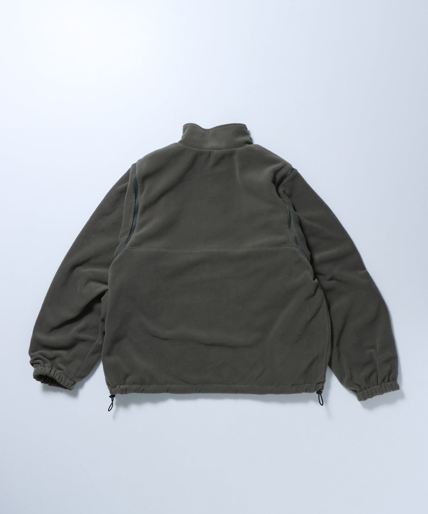【BEN DAVIS(ベンデイビス)】 4WAY STAND COLLAR JACKET / ４WAY スタンド フリース ロゴ 刺繍 ベスト ジャケット カーキ