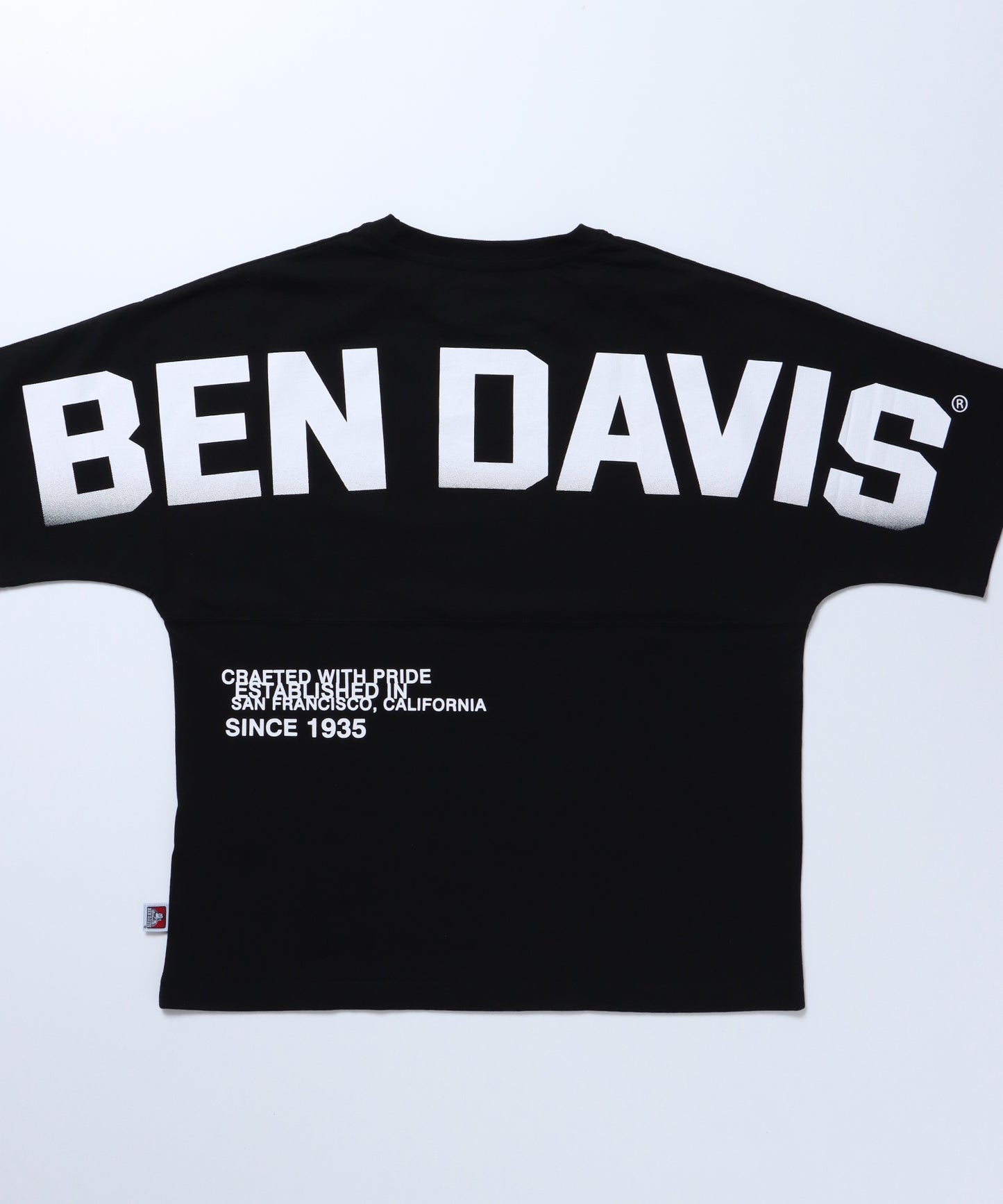 【BEN DAVIS(ベンデイビス)】 LS&SS 2TEES LAYERED(WIDE) / セット ワンポイント バックプリント レイヤード ロンT ブラック