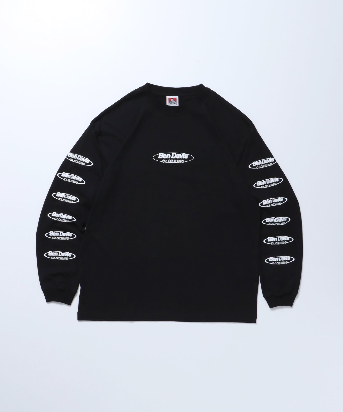 【BEN DAVIS(ベンデイビス)】 LS&SS 2TEES LAYERED(WIDE) / セット ワンポイント バックプリント レイヤード ロンT ホワイト