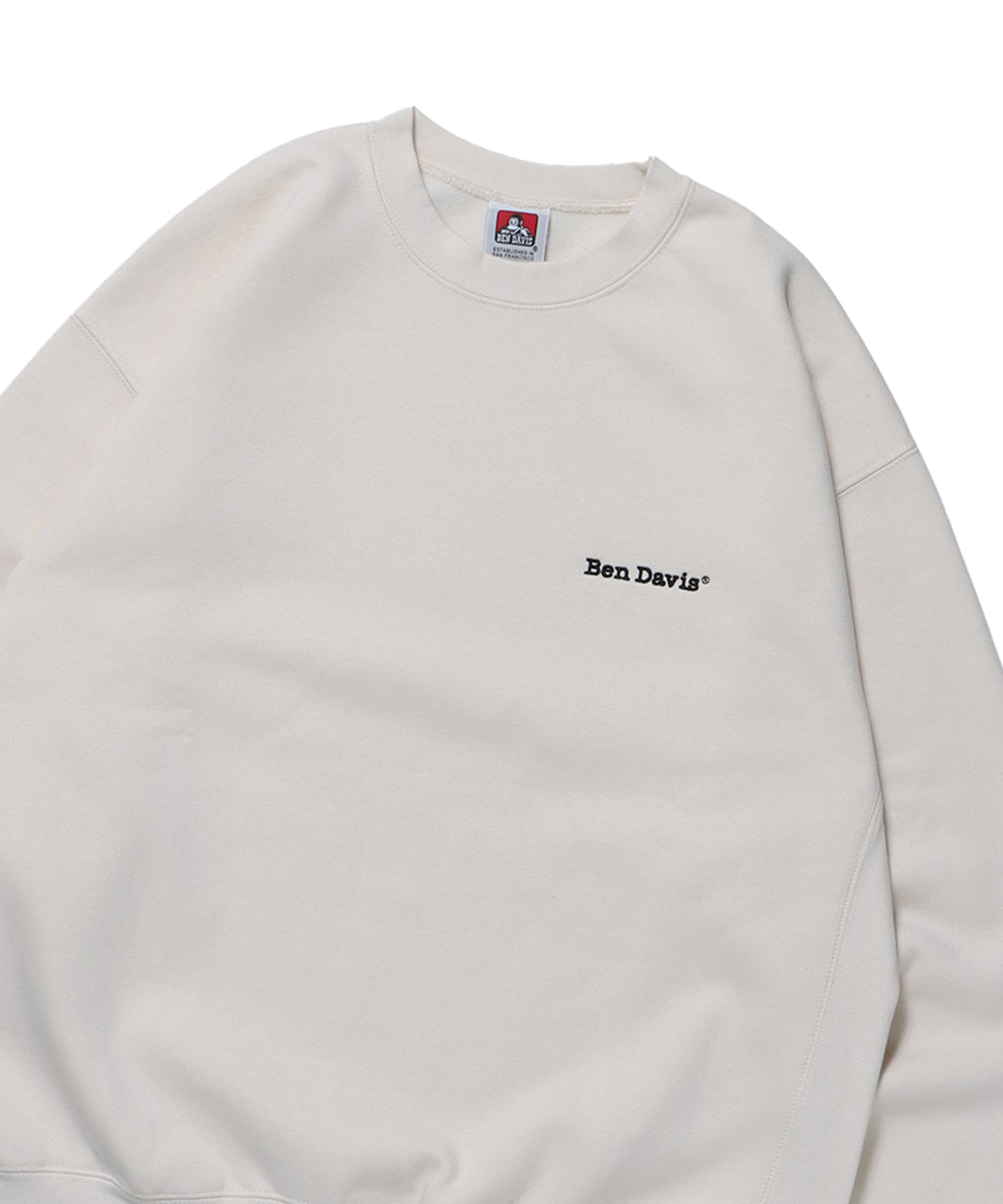 【BEN DAVIS(ベンデイビス)】HEAVY SWEAT CREW NV / ビッグ スウェット ヘビーウェイト 限定 刺繍 ピスネーム ライトグレー
