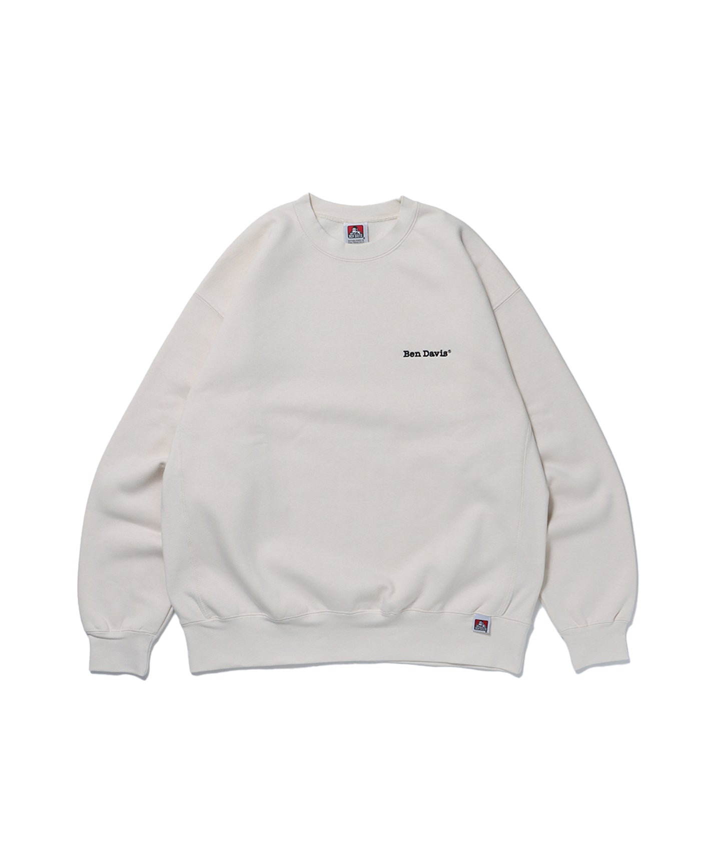 【BEN DAVIS(ベンデイビス)】HEAVY SWEAT CREW NV / ビッグ スウェット ヘビーウェイト 限定 刺繍 ピスネーム ライトグレー