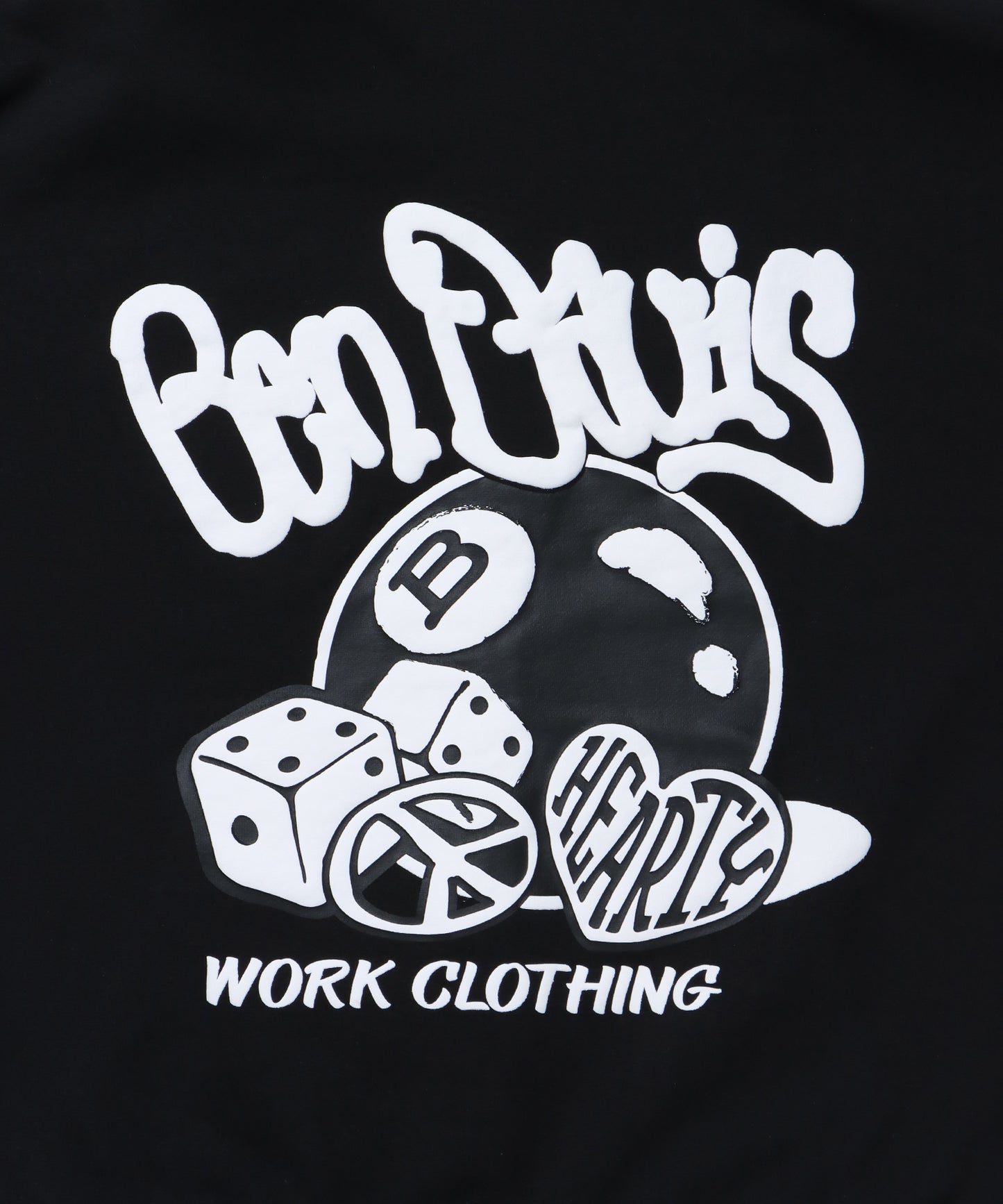 【BEN DAVIS(ベンデイビス)】 BALL ETC HOODIE NV / ロゴ ビッグ スウェット パーカー ブラック