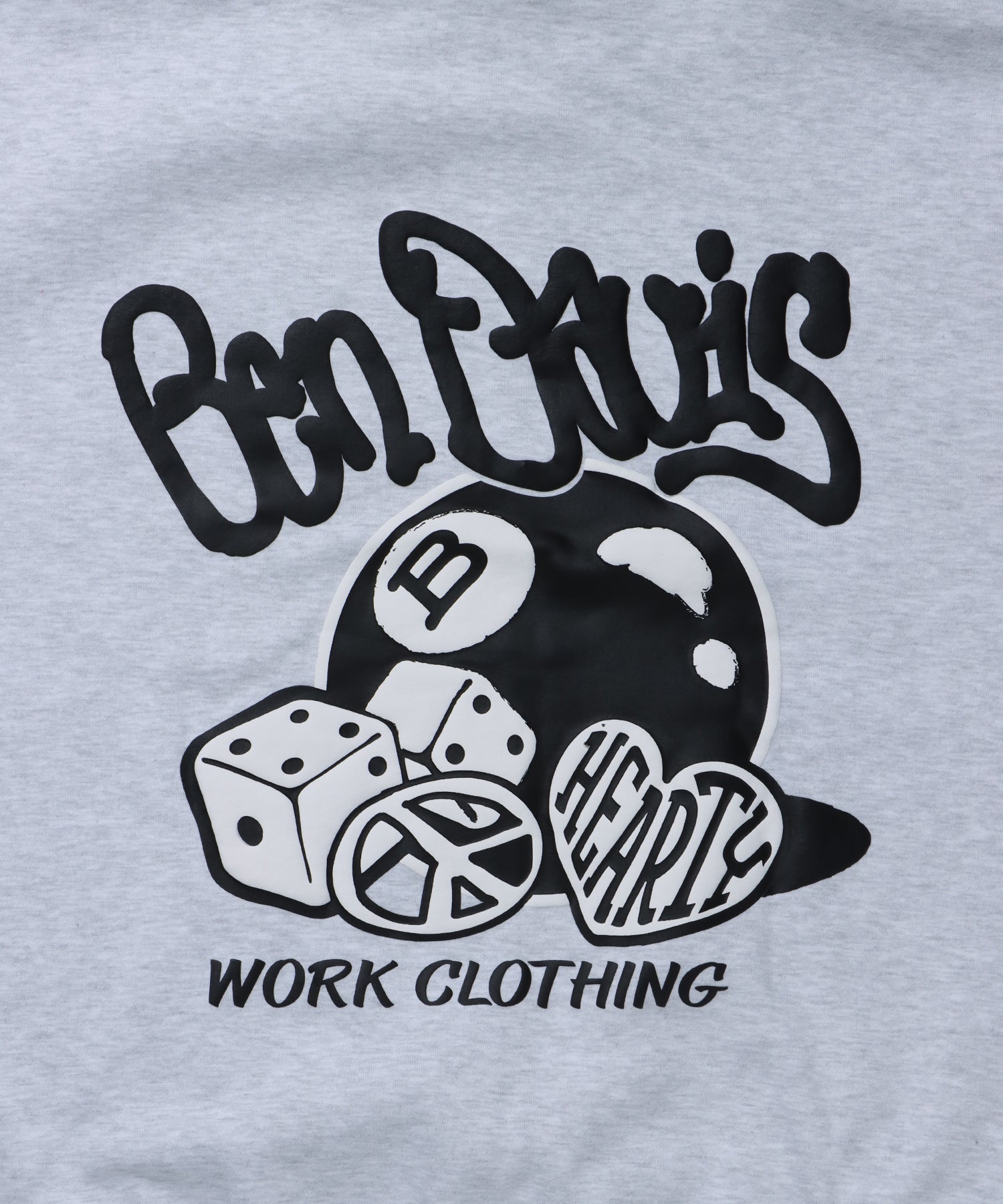 【BEN DAVIS(ベンデイビス)】 BALL ETC HOODIE NV / ロゴ ビッグ スウェット パーカー オフホワイト