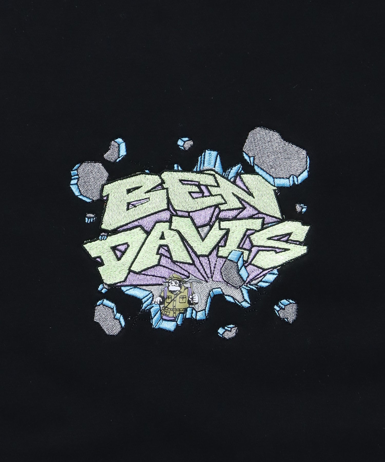 【BEN DAVIS(ベンデイビス)】 BREAK THE WALL CREW / ビッグ スウェット クルーネック ブラック