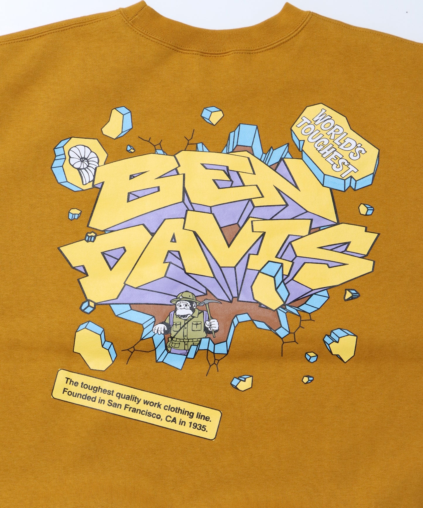【BEN DAVIS(ベンデイビス)】 BREAK THE WALL CREW / ビッグ スウェット クルーネック マスタード