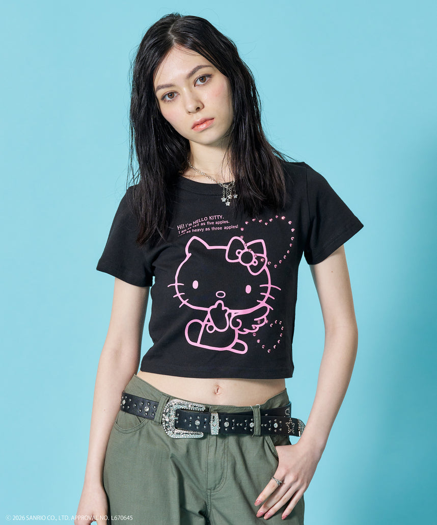 きょん　ハローキティTシャツ sqnz（エスキュンズ）】HK LOVE SEQUENZ TEE / ハローキティ キティ