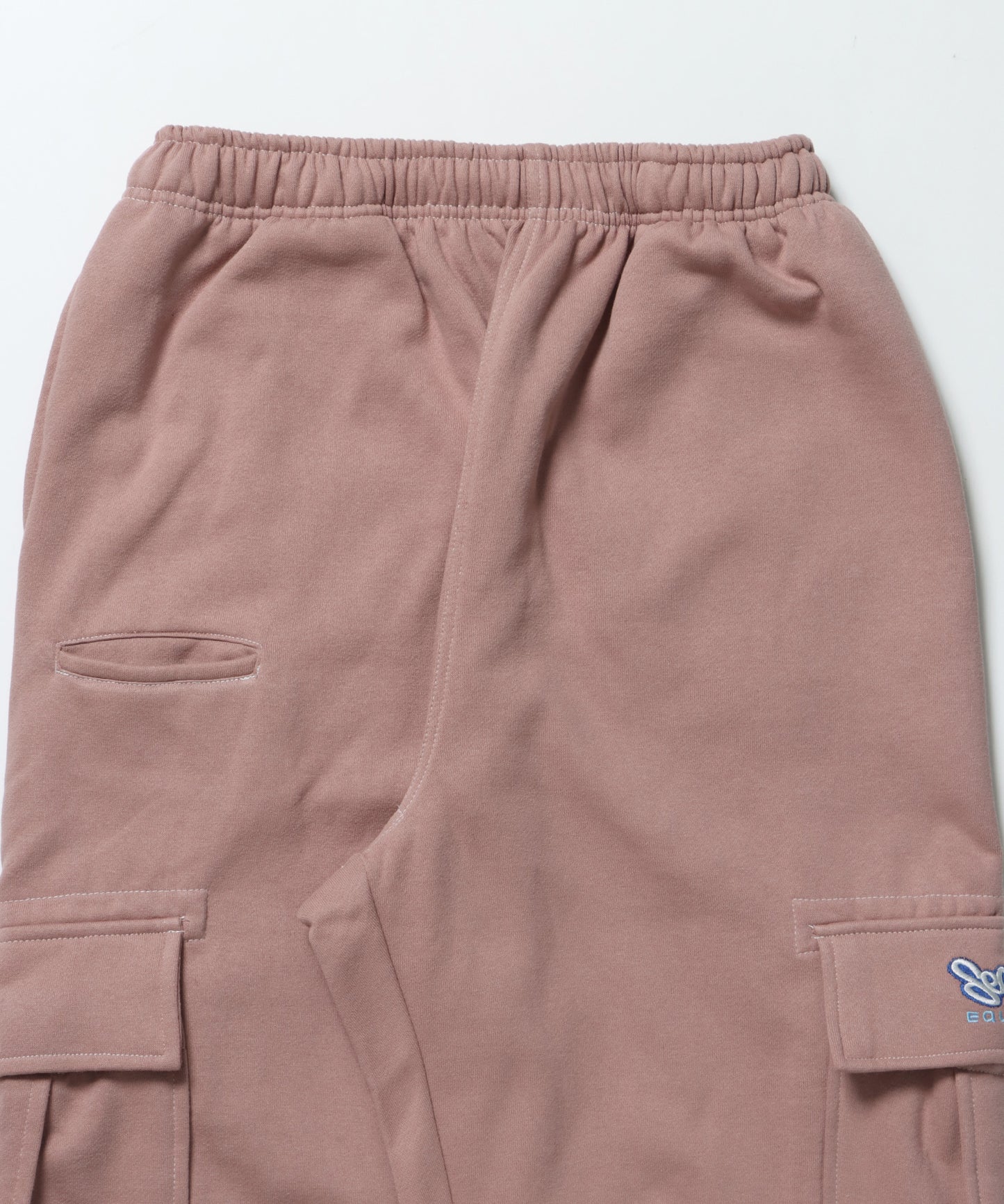 90s UTILITY CARGO SWEAT PANTS / ロゴ 刺繍 カーゴ ポケット スウェット パンツ ドローコード ワイドシルエット セットアップ  ピンク ≪SET UP着用可能≫