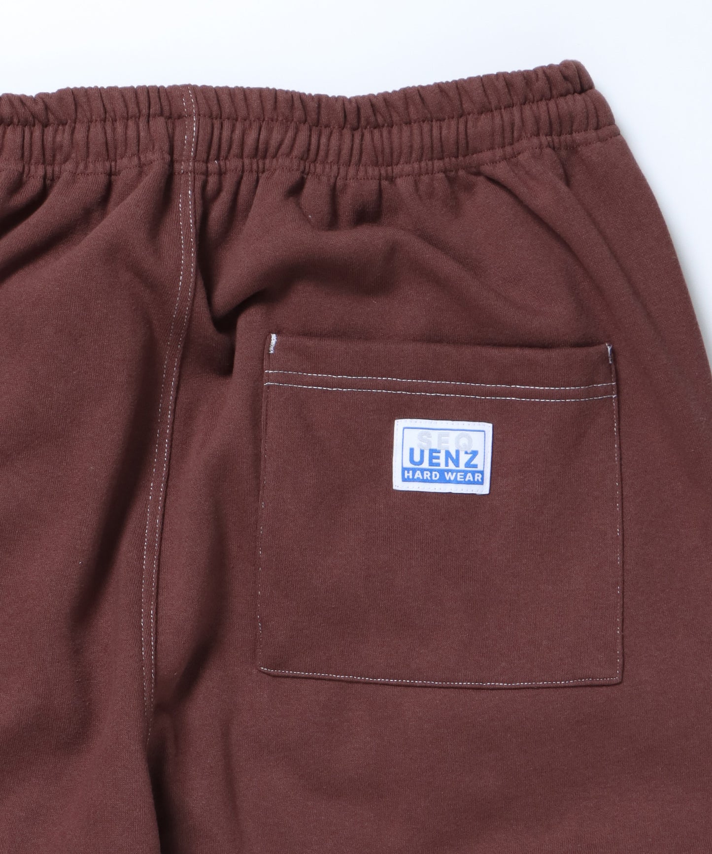 90s UTILITY CARGO SWEAT PANTS / ロゴ 刺繍 カーゴ ポケット スウェット パンツ ドローコード ワイドシルエット セットアップ ダークブラウン