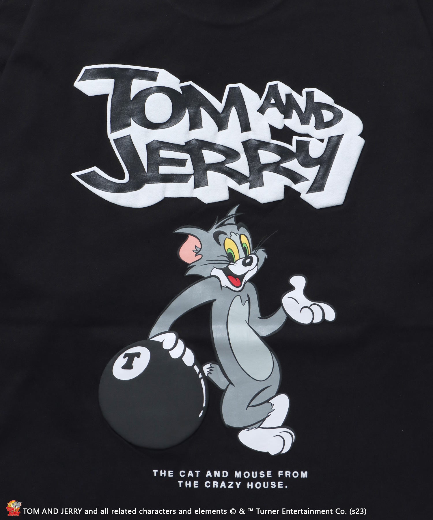TOM and JERRY BALL  L/S TEE/ トムとジェリー ロンT ビックサイズ キャラクター バックプリント 8ボール ブラック