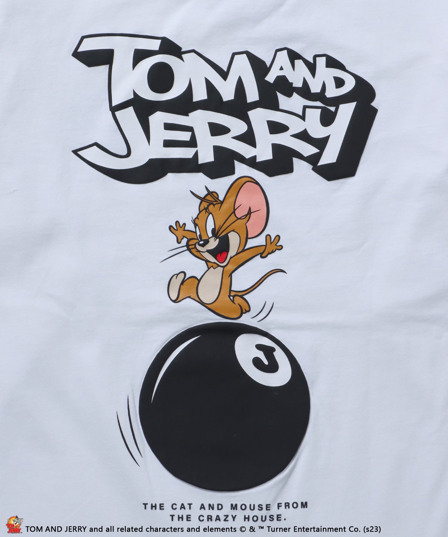 TOM and JERRY BALL L/S TEE/ トムとジェリー ロンT ビックサイズ キャラクター バックプリント 8ボール ホワイト