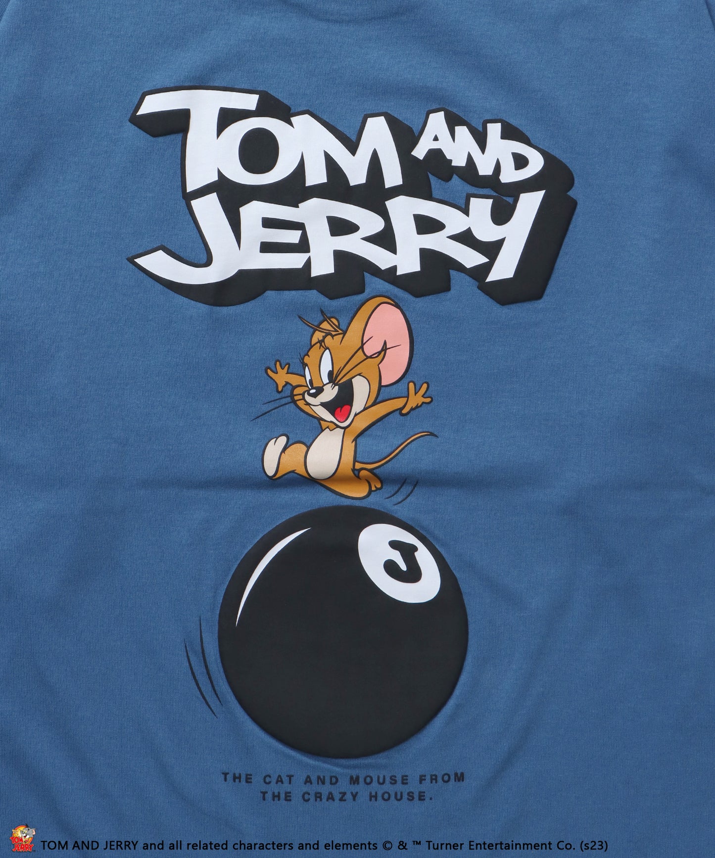 TOM and JERRY BALL  L/S TEE/ トムとジェリー ロンT ビックサイズ キャラクター バックプリント 8ボール ブルーグレー
