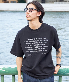 メッセージTシャツ / ビックシルエット ノームコア ブランドロゴ ブラック