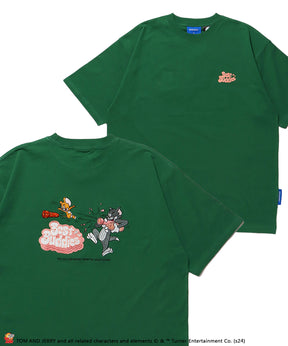 TJ SODA SHOT EMB. S/S TEED / 半袖Tシャツ クルーネック バックプリント 刺繍 TOM and JERRY グリーン