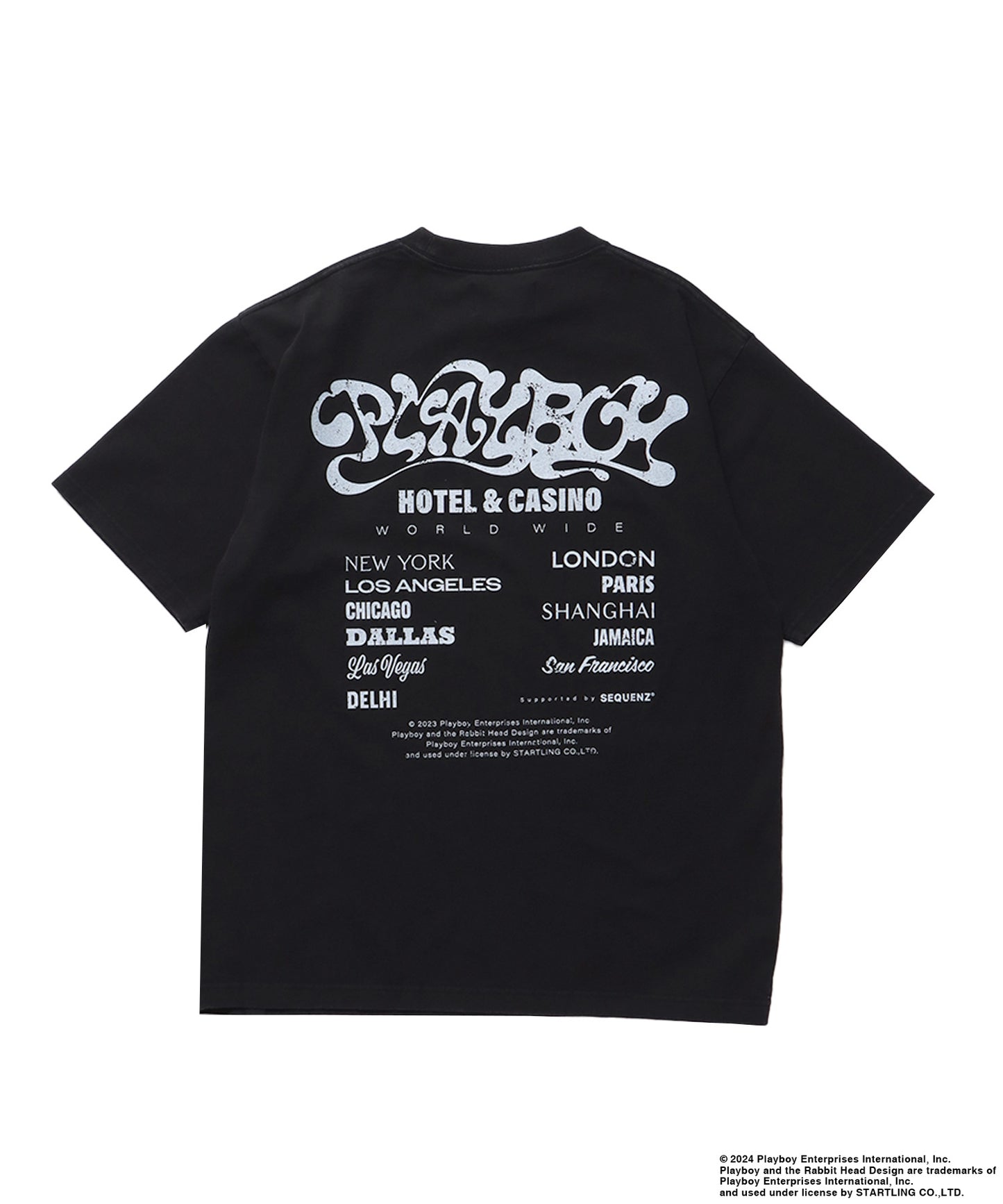 PBHC FADE S/S TEE / プレイボーイ 半袖Tシャツ バックプリント ブランドロゴ バニー ガール バンT フェード ブラック