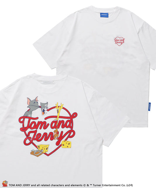 TJ HEART S/S TEE / TOM and JERRY トムジェリ Tシャツ ハートロゴ プリント 半袖 ホワイト