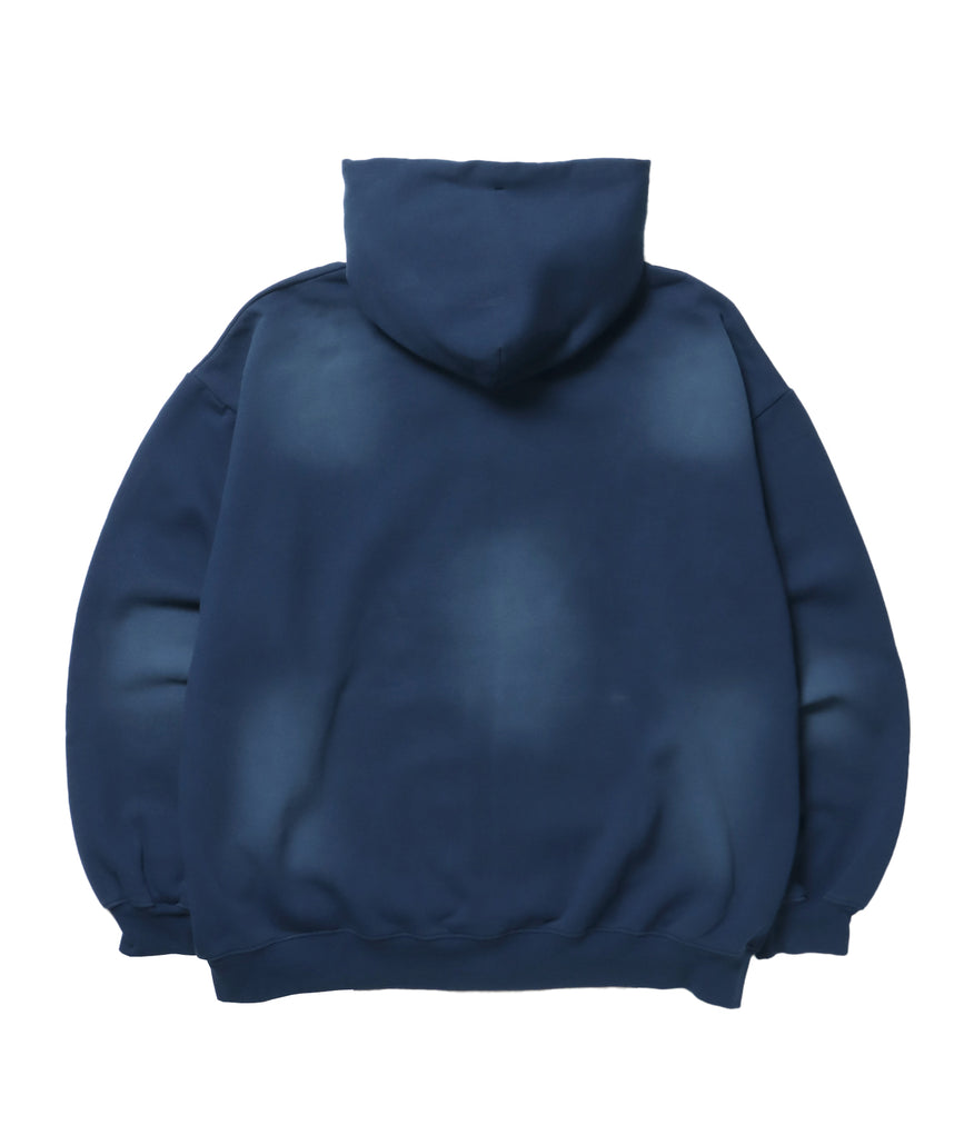 FADE ZIP P/K /フェード フルジップ オーバーサイズ ヴィンテージライク センターロゴ 裏起毛 ネイビー ≪SET UP着用可能≫