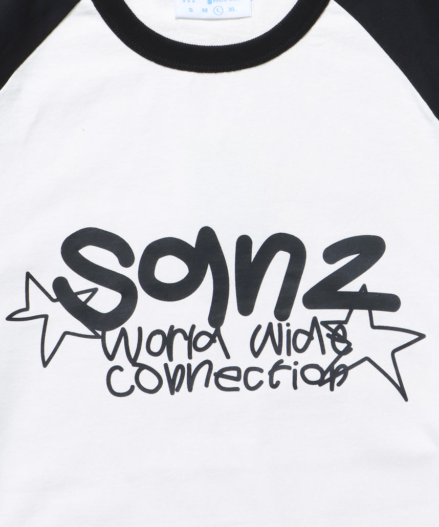 sqnz logo raglan L/S TEE / クルーネック 長袖 ラグラン オーバーサイズ ホワイト