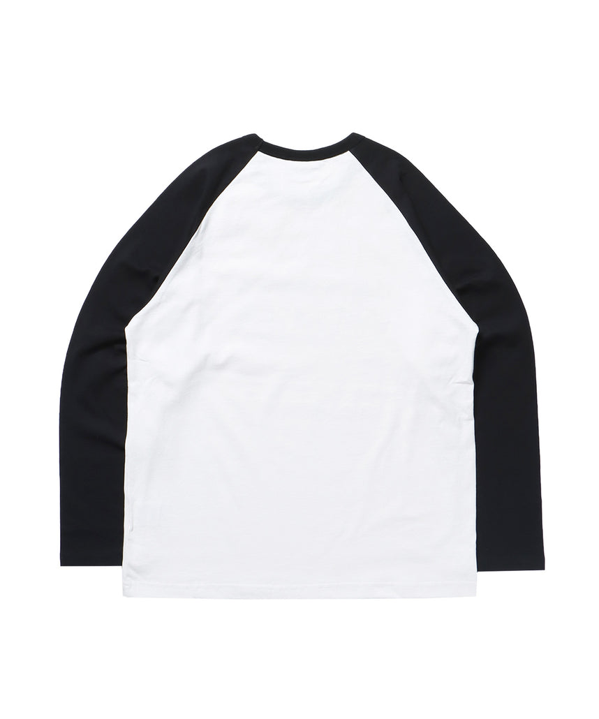 sqnz logo raglan L/S TEE / クルーネック 長袖 ラグラン オーバーサイズ ホワイト