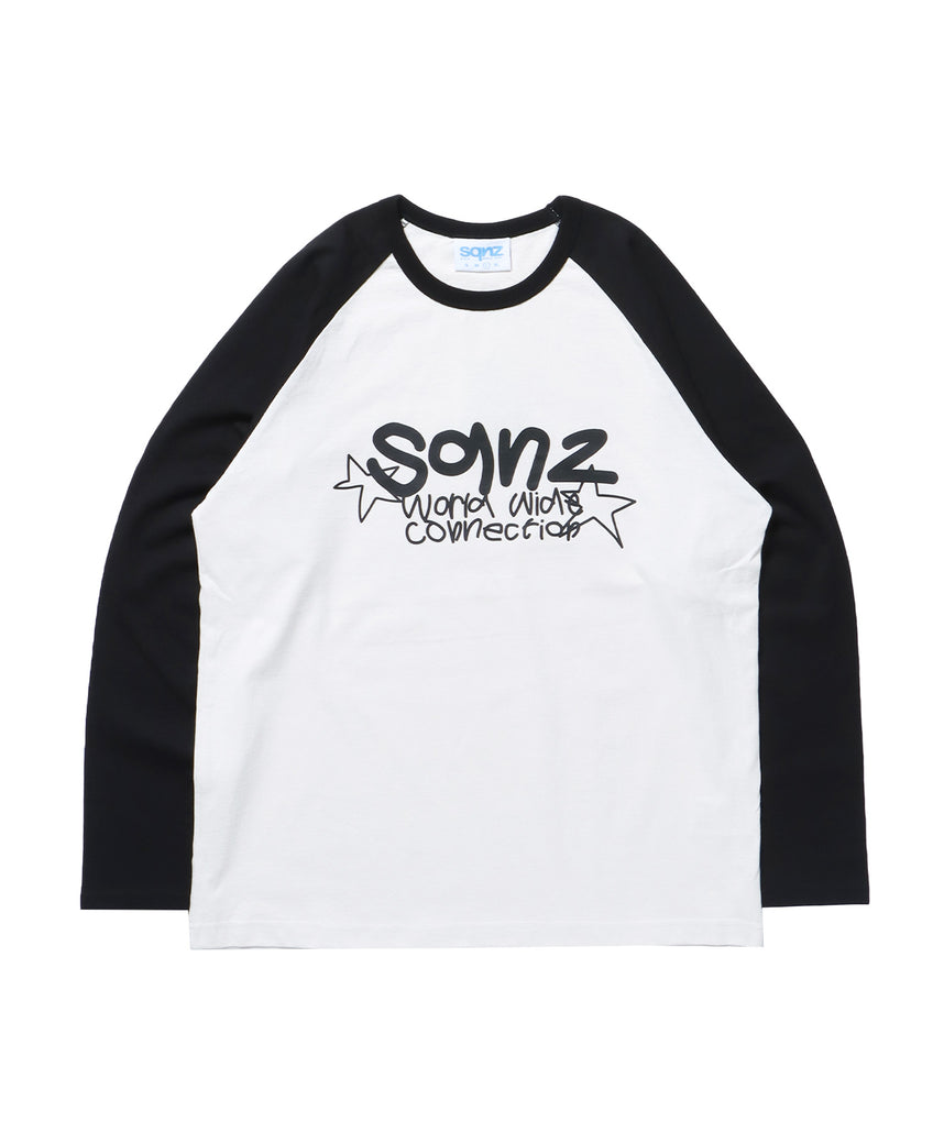 sqnz logo raglan L/S TEE / クルーネック 長袖 ラグラン オーバーサイズ ホワイト