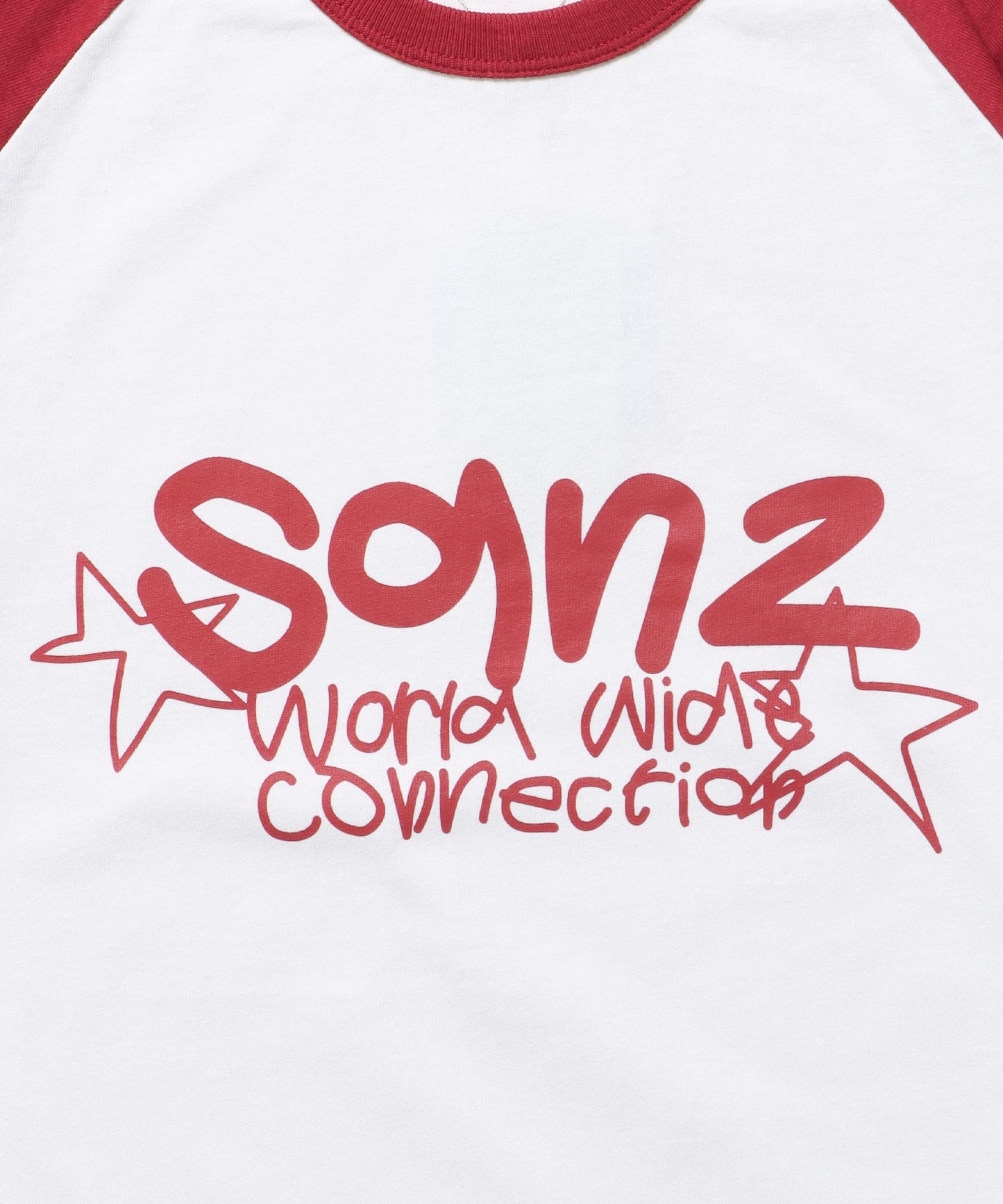 sqnz logo raglan L/S TEE / クルーネック 長袖 ラグラン オーバーサイズ レッド